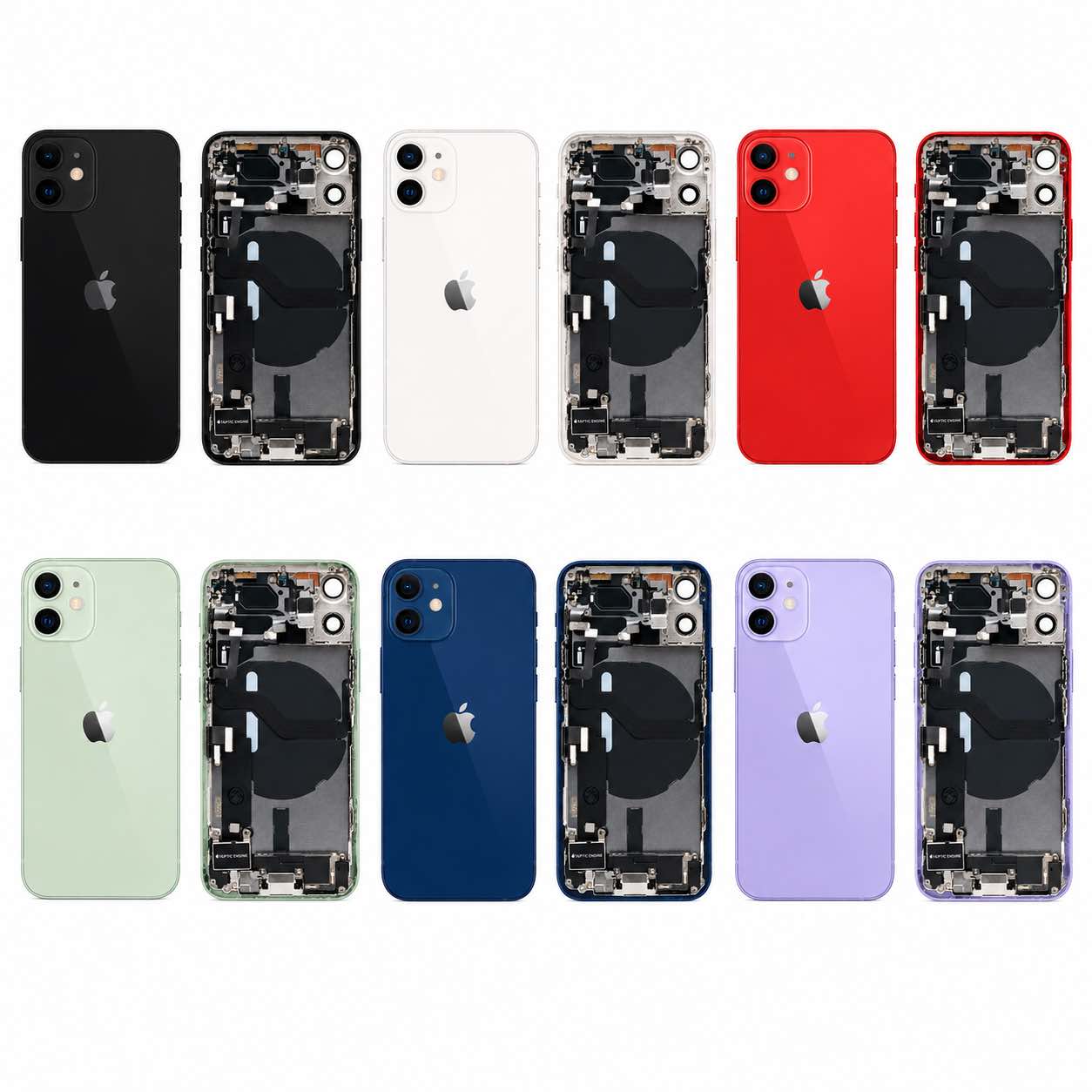 Complete achterkant met smallparts voor iPhone 12 mini