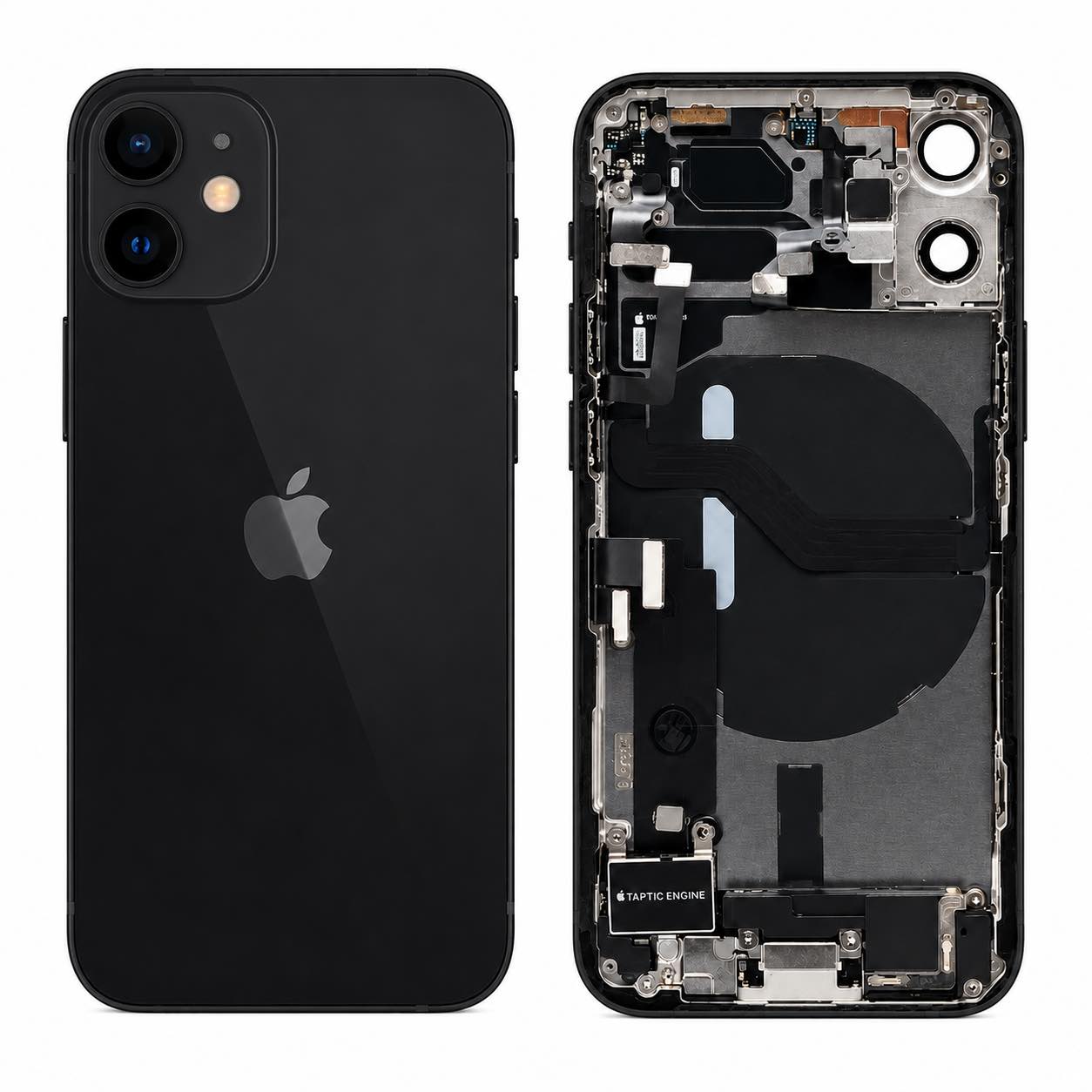 Complete achterkant iPhone 12 mini zwart